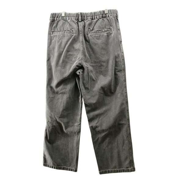 Gu (Uniqlo) Baggy Curved Jeans Mens M Gray Drawstring Pleated Front - Picture 2 of 12